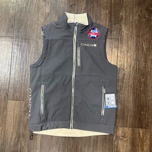 Cinch Gray Vest with White Accents